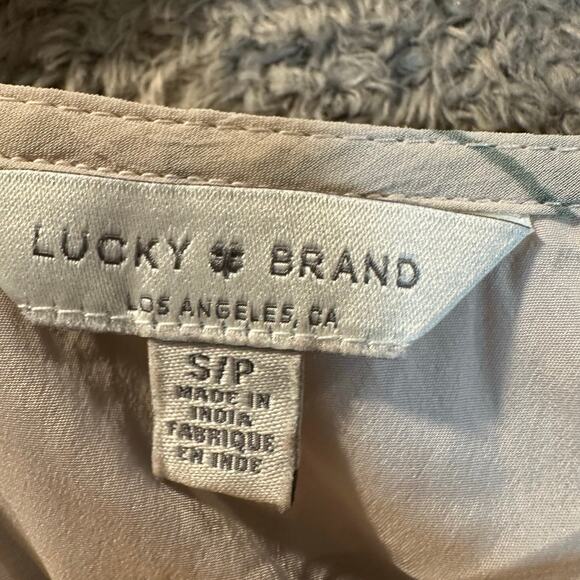 Lucky Brand Floral Flutter Sleeve Babydoll Flowy Top Blouse S Small - Picture 8 of 10